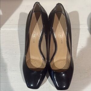 Antonio Melani Black Heels Classic Patent Leather